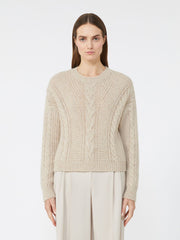 Boxy sweater in alpaca blend - Beige