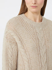 Boxy sweater in alpaca blend - Beige
