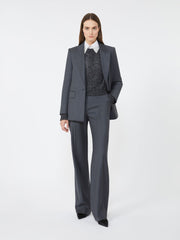 Boxy sweater in alpaca blend - Dark grey