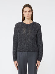 Boxy sweater in alpaca blend - Dark grey
