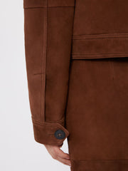 Suede boxy jacket - Chocolate