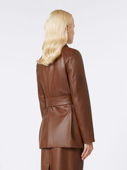 Belted nappa jacket - Brown