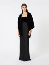 Reversible velvet and duchesse stole - Black