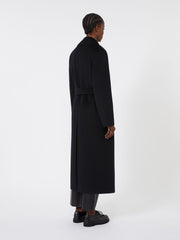 Wool and cashmere coat with belt - Black