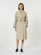 Belted water-repellent twill trench coat - Sand