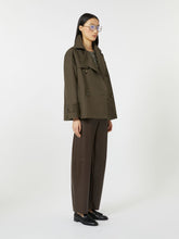 Double-breasted water-repellent cotton trench coat - Green