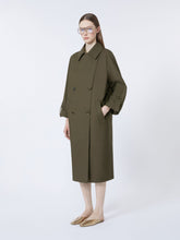 Water-repellent twill belted trench coat - Green