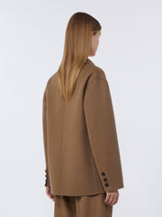 Single-breasted double-faced wool jacket - Camel