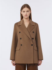 Double-breasted double-faced wool jacket - Camel