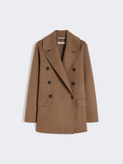 Double-breasted double-faced wool jacket - Camel