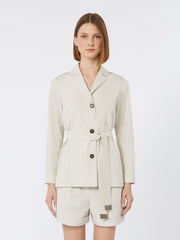 Cotton shirt with belt detail - Ecru