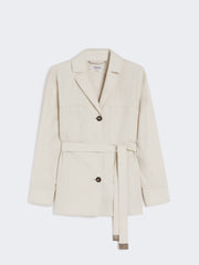 Cotton shirt with belt detail - Ecru