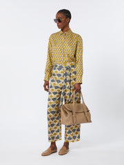 Reversible printed silk shirt - Mustard