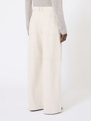 Washed cotton trousers - Natural