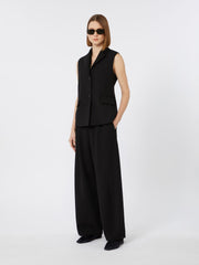Cady wide-leg trousers - Black