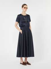 Viscose satin T-shirt - Midnightblue