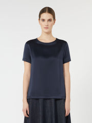 Viscose satin T-shirt - Midnightblue