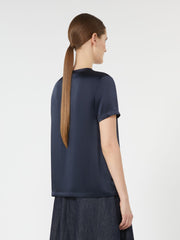 Viscose satin T-shirt - Midnightblue