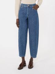 Cotton denim candle-leg jeans - Midnightblue