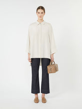 Oversized crepe de chine shirt - Optical white