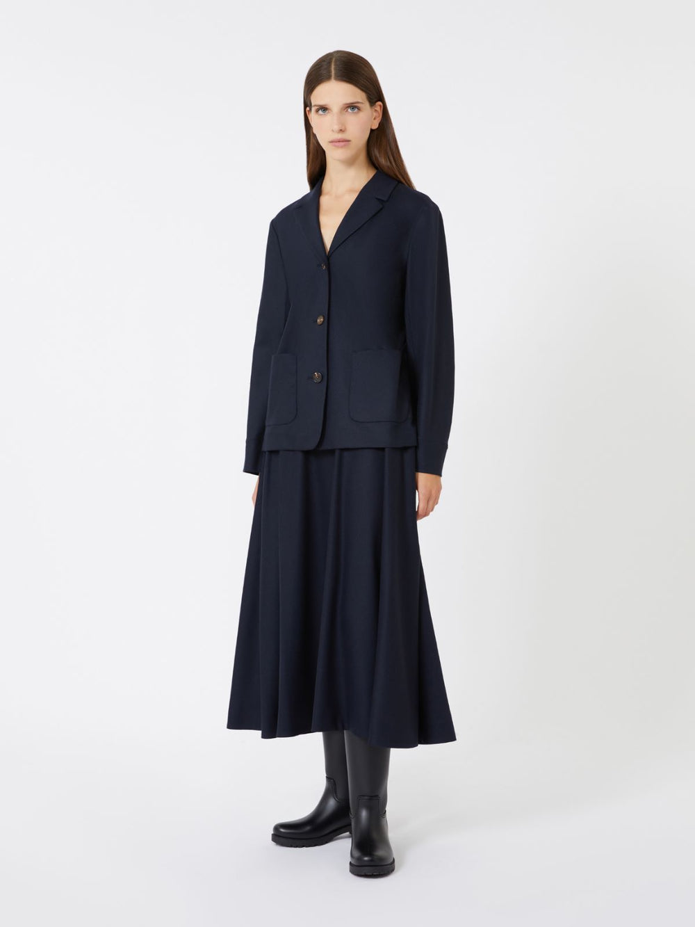 Wool flannel jacket - Midnightblue