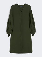 Stretch poplin dress - Kaki