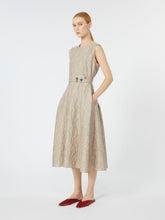 Belted jacquard dress - Beige