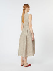 Belted jacquard dress - Beige