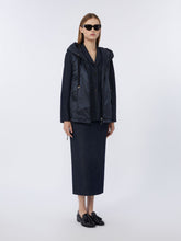 Water-repellent padded canvas hooded gilet - Midnightblue