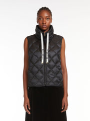 Water-repellent nylon canvas gilet - Black