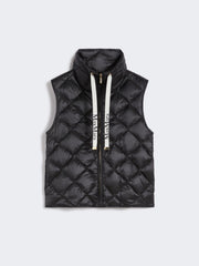 Water-repellent nylon canvas gilet - Black