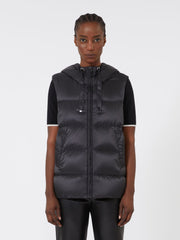 Padded gilet in water-repellent technical fabric - Black