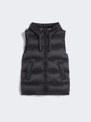 Padded gilet in water-repellent technical fabric - Black