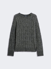 Boxy jumper in alpaca and cotton - Dark grey