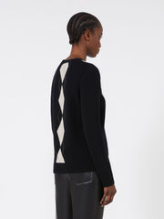 Argyle wool and cashmere sweater - Black
