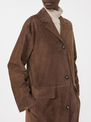 Suede overcoat - Brown
