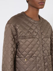 Water-repellent canvas padded jacket - Hazelnut brown
