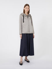Padded water-repellent hooded jacket - Light grey