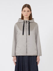Padded water-repellent hooded jacket - Light grey