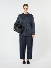 Padded shirt jacket in water-repellent canvas - Midnightblue