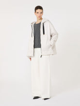 Padded hooded jacket in water-repellent canvas - White