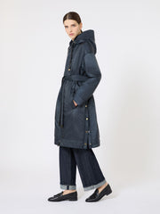 Water-repellent canvas padded parka - Midnightblue