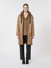 Water-repellent canvas padded parka - Camel