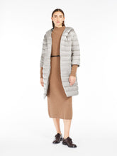 Reversible down jacket in water-repellent satin - Ivory