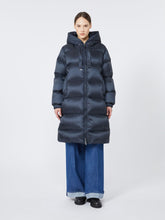 Water-repellent fabric midi down jacket - Midnightblue