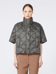 Padded cape in water-repellent fabric - Green