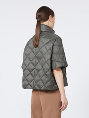 Padded cape in water-repellent fabric - Green