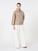 Reversible padded cape in water-repellent canvas - Turtledove