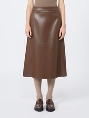 Coated fabric skirt - Brown