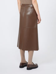 Coated fabric skirt - Brown